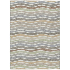 HomeRoots 8' X 10' Washable Striped Area Rug in Taupe, Ivory & Wheat – Durable, Versatile & Easy to Clean! 659835