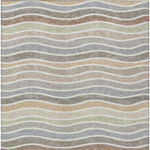 HomeRoots 10' Taupe, Ivory & Wheat Striped Washable Indoor/Outdoor Area Rug - Durable, Stylish & Easy Care! 659837