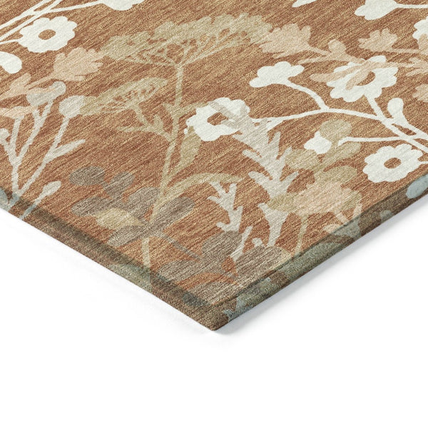 HomeRoots 8' X 10' Chili Red Floral Area Rug - Indoor/Outdoor, Washable, Stain-Resistant, Durable Design! 659889