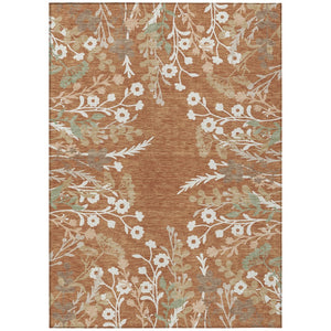 HomeRoots 10' X 14' Chili Red Floral Area Rug - Stylish, Durable & Washable for Indoor & Outdoor Spaces! 659891