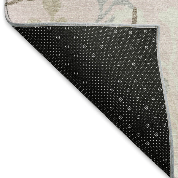 HomeRoots 5' X 8' Elegant Pink Ivory Gray Floral Area Rug - Washable, Durable for Indoor & Outdoor Spaces! 659893
