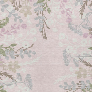 HomeRoots 10' Elegant Floral Washable Area Rug in Pink, Ivory & Gray - Indoor/Outdoor Durable Design for All Spaces 659897