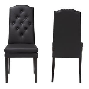 Baxton Studio Baxton Studio Dylin Modern Dining Chair Set - Elegant Faux Leather with Nailhead Trim for Comfort Black BBT5158-Black