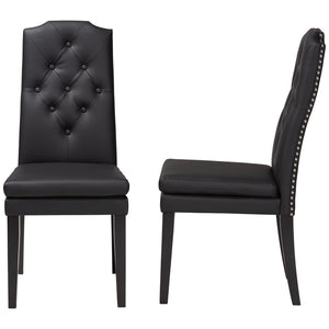 Baxton Studio Baxton Studio Dylin Modern Dining Chair Set - Elegant Faux Leather with Nailhead Trim for Comfort Black BBT5158-Black
