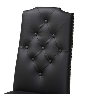 Baxton Studio Baxton Studio Dylin Modern Dining Chair Set - Elegant Faux Leather with Nailhead Trim for Comfort Black BBT5158-Black