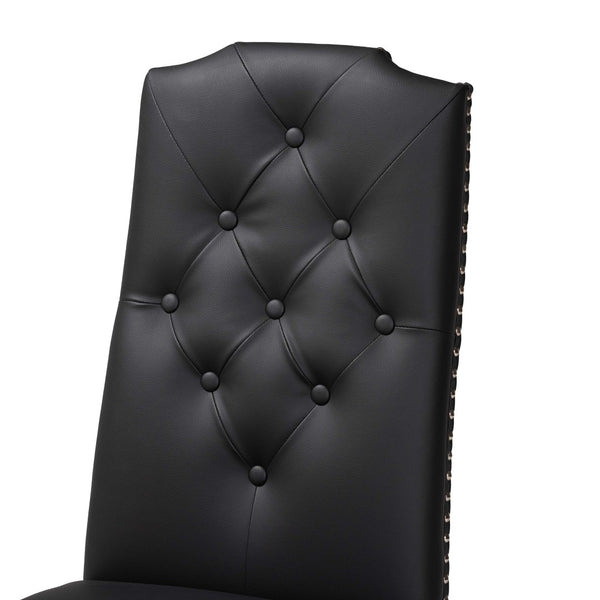 Baxton Studio Baxton Studio Dylin Modern Dining Chair Set - Elegant Faux Leather with Nailhead Trim for Comfort Black BBT5158-Black