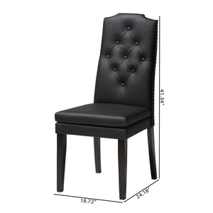 Baxton Studio Baxton Studio Dylin Modern Dining Chair Set - Elegant Faux Leather with Nailhead Trim for Comfort Black BBT5158-Black