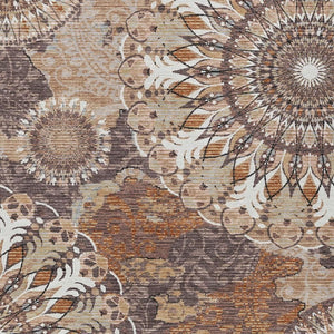 HomeRoots 8' X 10' Elegant Copper Ivory Khaki Paisley Washable Rug - Perfect for Indoor & Outdoor Spaces! 659919
