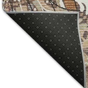 HomeRoots 10' Copper Ivory Khaki Paisley Area Rug - Washable Indoor/Outdoor, Durable & Stylish for Every Space 659921