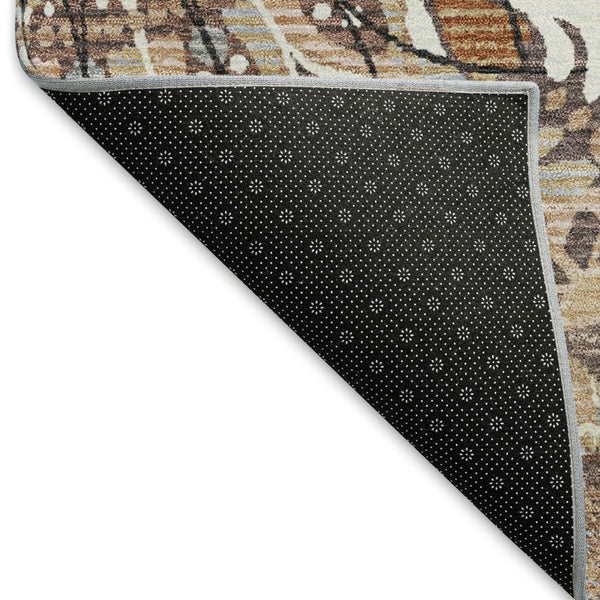 HomeRoots 10' Copper Ivory Khaki Paisley Area Rug - Washable Indoor/Outdoor, Durable & Stylish for Every Space 659921
