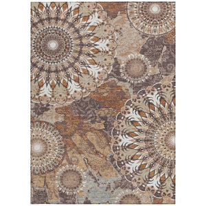 HomeRoots 10' Copper Ivory Khaki Paisley Area Rug - Washable Indoor/Outdoor, Durable & Stylish for Every Space 659921