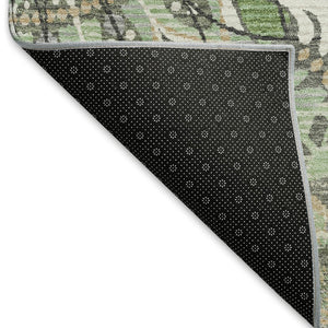 HomeRoots 10' Elegant Green Ivory Gold Paisley Washable Area Rug for Indoor & Outdoor Spaces – Durable & Stylish 659927