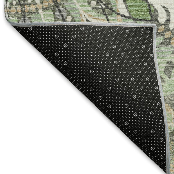 HomeRoots 10' Elegant Green Ivory Gold Paisley Washable Area Rug for Indoor & Outdoor Spaces – Durable & Stylish 659927