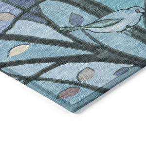 HomeRoots 9' Indoor Outdoor Washable Botanical Leaves Area Rug - Durable, Stylish, and Versatile for Any Space 659957