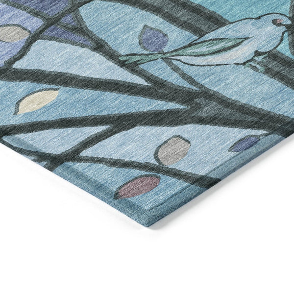 HomeRoots 9' Indoor Outdoor Washable Botanical Leaves Area Rug - Durable, Stylish, and Versatile for Any Space 659957