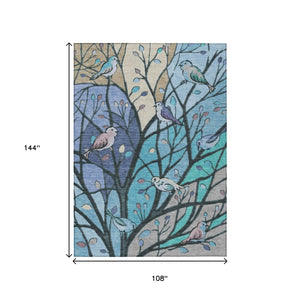 HomeRoots 9' Indoor Outdoor Washable Botanical Leaves Area Rug - Durable, Stylish, and Versatile for Any Space 659957