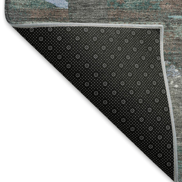 HomeRoots 10' Brown, Blue & Taupe Cactus Washable Area Rug – Durable, Stylish Indoor/Outdoor Decor for Homes 659982