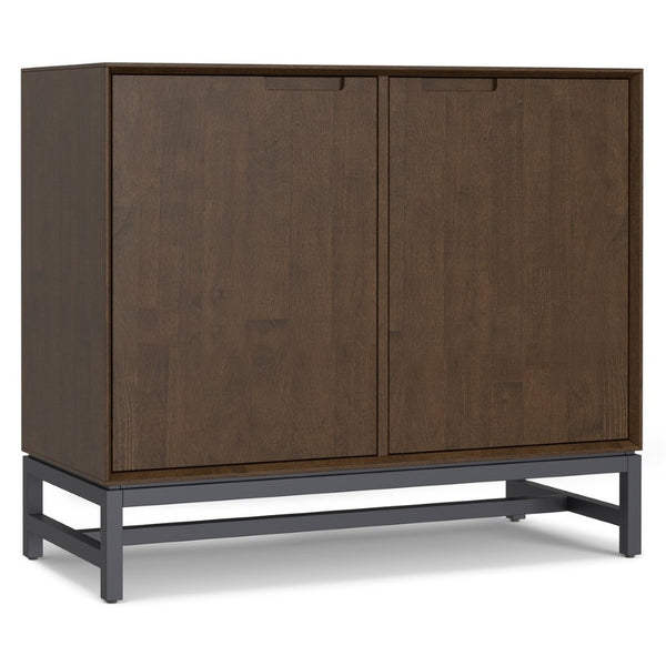 English Elm Banting Solid Wood Two Door Buffet with Metal Base for Dining or Entryway B136P439023