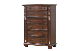 English Elm Lyon 11-Drawer Dresser with Rich Wood Veneer and Gold Accents, Fully Assembled for Instant Style Cherry 22 L x 55 W x 43 H B078P301578