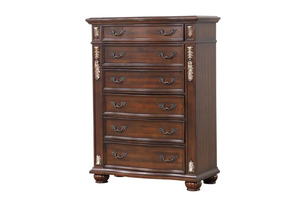 English Elm Lyon 11-Drawer Dresser with Rich Wood Veneer and Gold Accents, Fully Assembled for Instant Style Cherry 22 L x 55 W x 43 H B078P301578