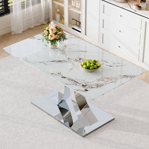 English Elm Only Sculptural Metal Base Glass Top Dining Table Industrial Contemporary Style W2920P356920