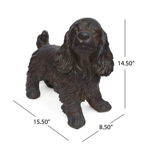 English Elm Christopher Knight Home® - JOSIE Cocker Spaniel Cast Stone Garden Statue, Brown Wash Finish, Weatherproof 14.5"H Accent 65284.00BRN