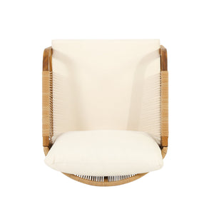 English Elm Christopher Knight Home® - Set of 2 Acacia Wood Outdoor Club Chairs with Wicker, Teak Finish & Beige Cushions, Deep Seat Comfort 72409.00LBGE-2