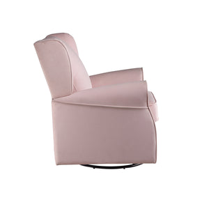 English Elm Fabric Lattice Swivel Glider Chair with Removable Seat and Side Storage Pockets for Cozy Relaxation Pink B016P324091