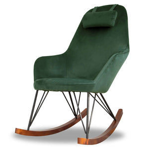English Elm Chloe Velvet Upholstered Mid Century Modern Rocking Accent Chair for Living Rooms B183P201838