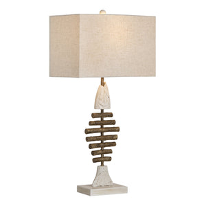Crestview Collection Coastal Table Lamp - Whimsical Fish Skeleton Design With Driftwood Texture & Versatile Lighting Options   Cvazvp100