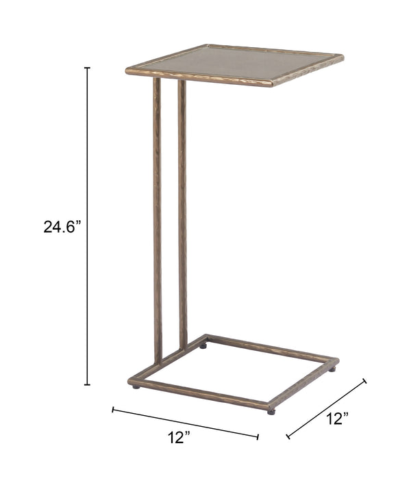Zuo Modern Ringen Side Table Bronze - Modern Glass & Steel Design For Stylish Living Spaces And Minimalist Decor Bronze Glass,Steel 110534-zuo-modern