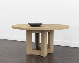 Sunpan Elma Dining Table - Mid-century Modern Design, Natural Oak Finish, 60" Long For Elegant Dining Spaces Brown Wood 110551