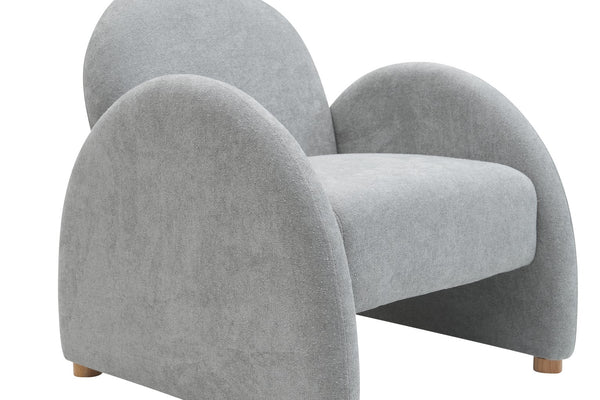 English Elm Modern Boucle Accent Armchair – Stylish Gray Lounge Chair With Curved Armrests For Any Space T3903P372602