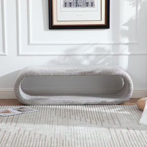 English Elm 52.17"wide Chenille Upholstered Storage Bench Soft Foam Seat Iron Wood Frame Entryway Light Brown W3189P422400