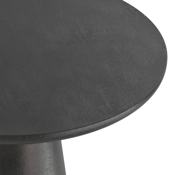 English Elm Gloria Cast Aluminum Side Table in Graphite Finish — Handcrafted, Textured 19" Round Top, Versatile Decor Piece B136P239041