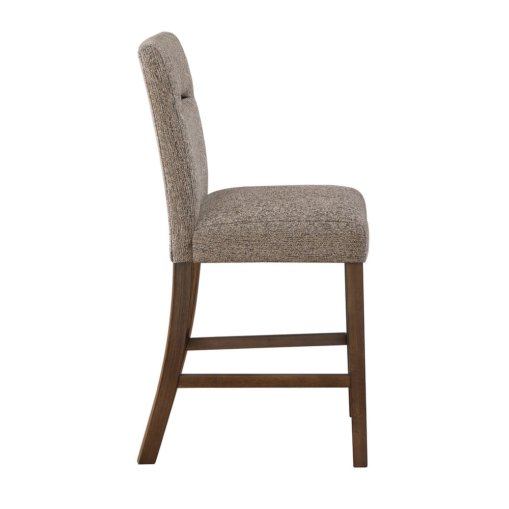 English Elm Marcello Extra Padded Brown 2PK Dining Chair Set with Solid Wood Frame, Plush Polyester Upholstery B201P409511