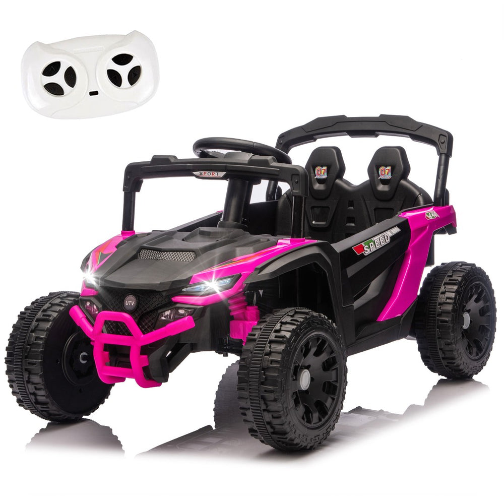 English Elm 24v Kids Utv Ride on with Dual 80w Motors Remote Control and Four Wheel Suspension Pink W1578P342131