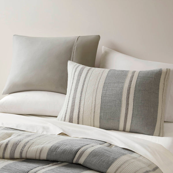 English Elm 3PCS Waffle Washed Comforter Set Full/Queen with Breathable 100% Cotton Face and Plush 270G Fill Grey 23.03 L x 21.46 W x 12.6 H B035P341114