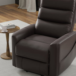 English Elm Faux Power Lift Chair with Premium Faux Leather, USB Charging, Side Pockets & Quiet Motor Recline Dark Brown B339P409526