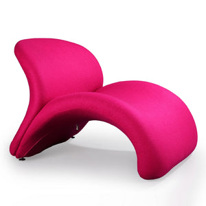 English Elm Rosebud Wool Blend Accent Chair with Geometric Metal Legs, Plush High-Density Foam and Modern Abstract Design Fuchsia B365P398021