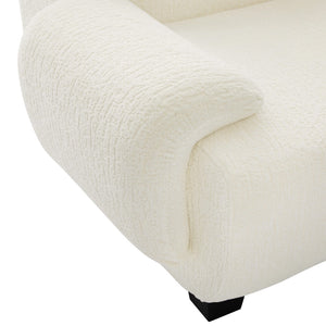 English Elm Oversized Chenille Chaise Lounge Deep Seat Sculptural Armrests Modern Living Room Retreat N763P326131A