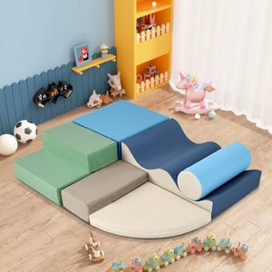 English Elm Soft Foam Toddler Climbing Playset Six Piece Indoor Active Crawling Structure for Kids N710P223031D