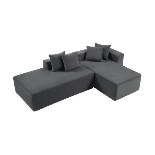 English Elm 101-inch Corduroy L-shaped Sectional Sofa Deep Seat Modular Lounge for Living Room W3480S00003