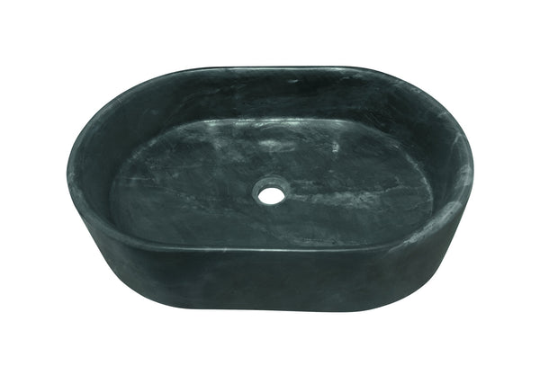 English Elm Green Natural Marble Vessel Sink - Polished Elegance For A Luxurious Bathroom Oasis, 23.6X15.7 Inches W1696P333275