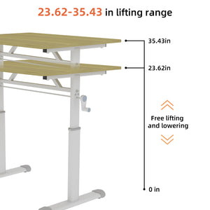English Elm Adjustable Study Desk – Ergonomic Height-Adjustable Workspace For Kids & Adults, Compact Design W1935P338359
