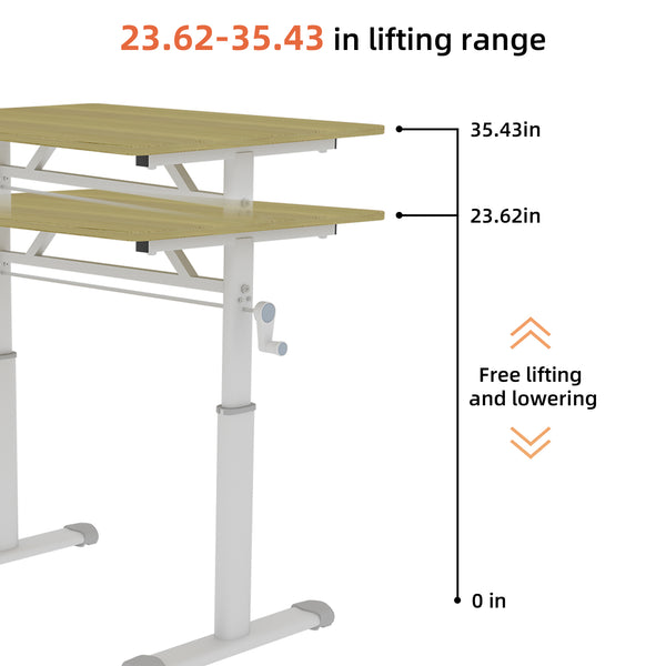 English Elm Adjustable Study Desk – Ergonomic Height-Adjustable Workspace For Kids & Adults, Compact Design W1935P338359