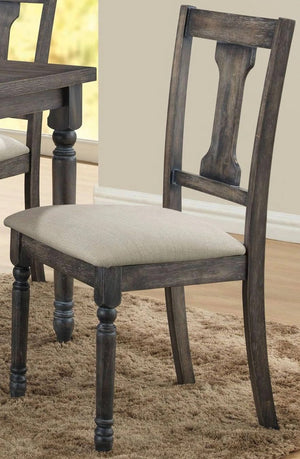 English Elm Rustic Weathered Gray Upholstered Side Chairs Set of 2 with Splatback Comfort for Dining 38"H B2741P330137