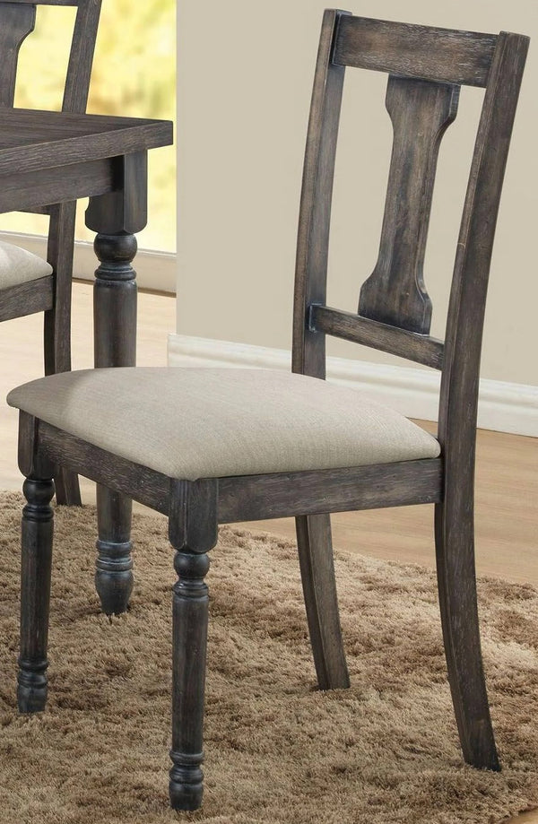 English Elm Rustic Weathered Gray Upholstered Side Chairs Set of 2 with Splatback Comfort for Dining 38"H B2741P330137