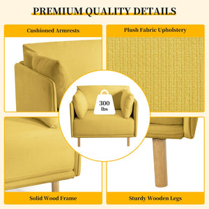 English Elm 39" Scandinavian Accent Chair Plush Upholstered Cushions Solid Wood Legs Modern Lounge N767P208311Y