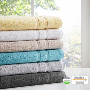 JLA Home 510 Design - 100% Turkish Cotton Aegean 6-Piece Towel Set – 500gsm lightweight, quick-dry, SILVADUR™ antimicrobial protection White 5DS73-0232
